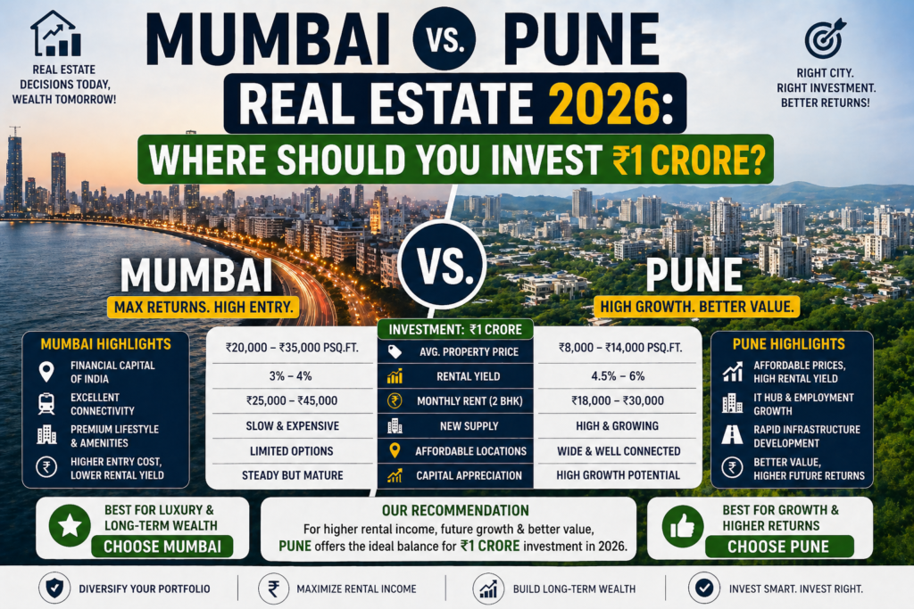 Mumbai vs. Pune Real Estate 2026: Where Should You Invest ₹1 Crore?