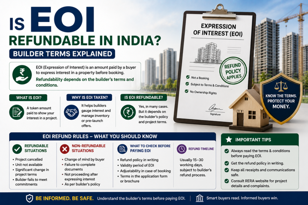 Is EOI Refundable in India? Builder Terms Explained